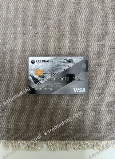 Russia Sberbank visa credit card gray photolook front